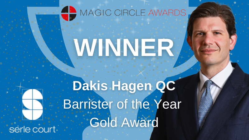 Citywealth Magic Circle Awards 2022 - Dakis Hagen QC winner - Barrister of the Year Gold Award